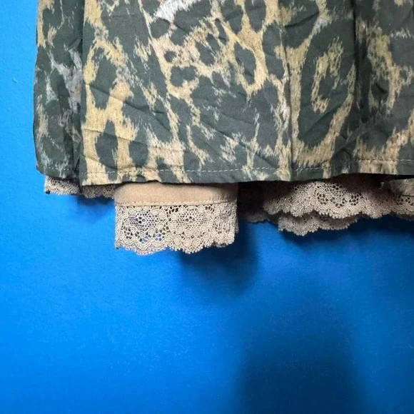 Nasty Gal Leopard Mini Dress Women's Size 8 Corset Lace Drop Waist Glam Punk - Picture 5 of 8